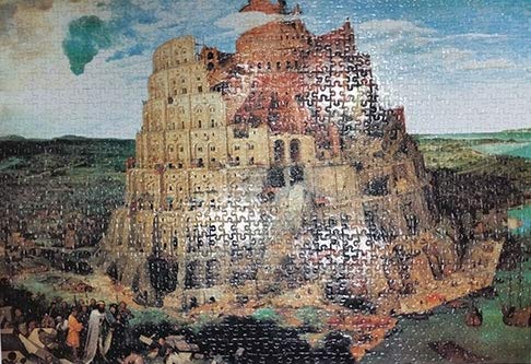 CHAMBERART 1000 Piece Jigsaw Puzzle – The Tower of Babel, 29x20 Inches, Eco-Friendly, Includes Poster and Glue