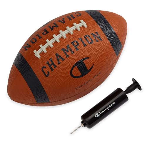 Champion Blitz All-Weather Rubber Football – Includes Pump, Multiple Sizes for Youth & Adults