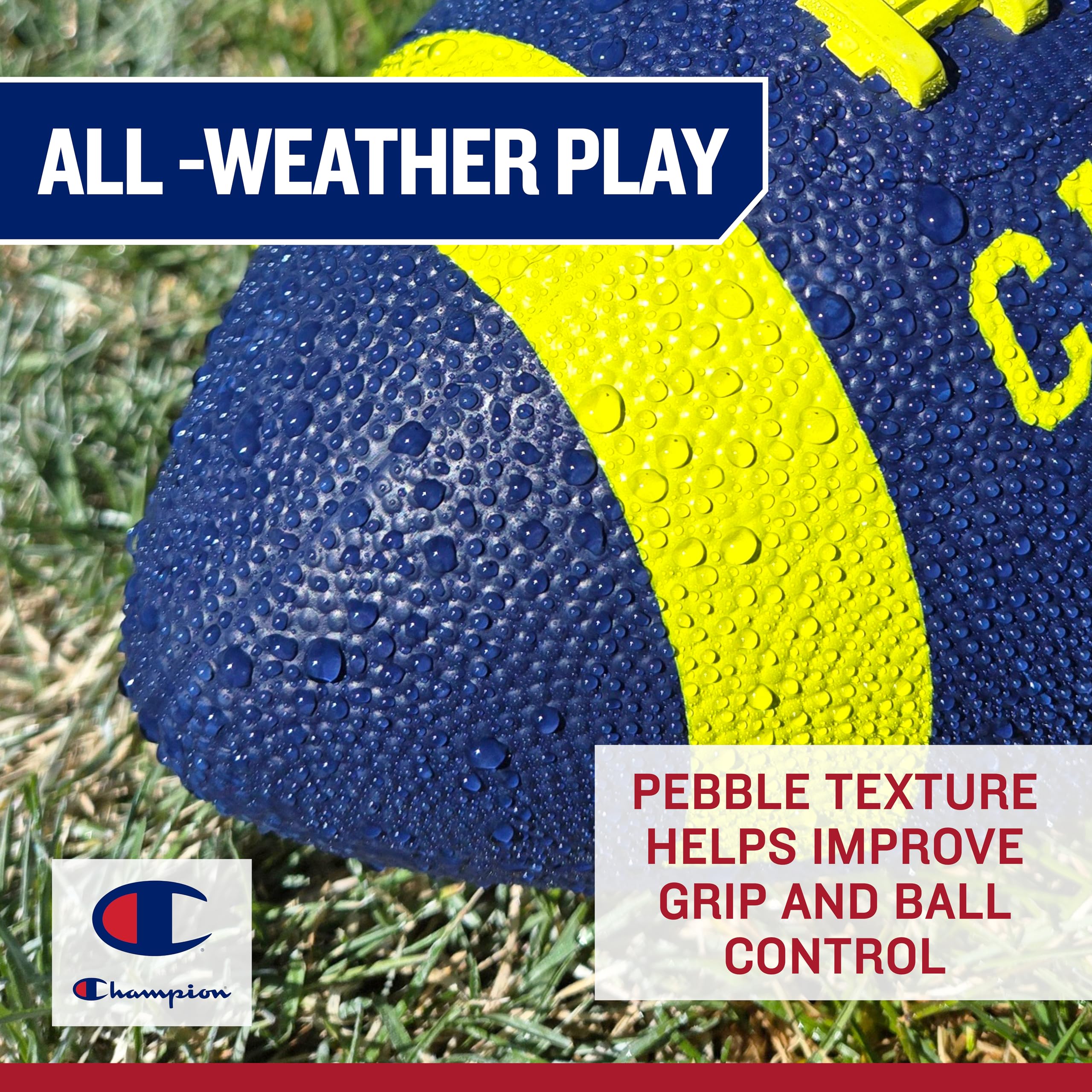 Champion Blitz Football - All-Weather Rubber Football with Pump, Youth Size (Optic Pink/White)