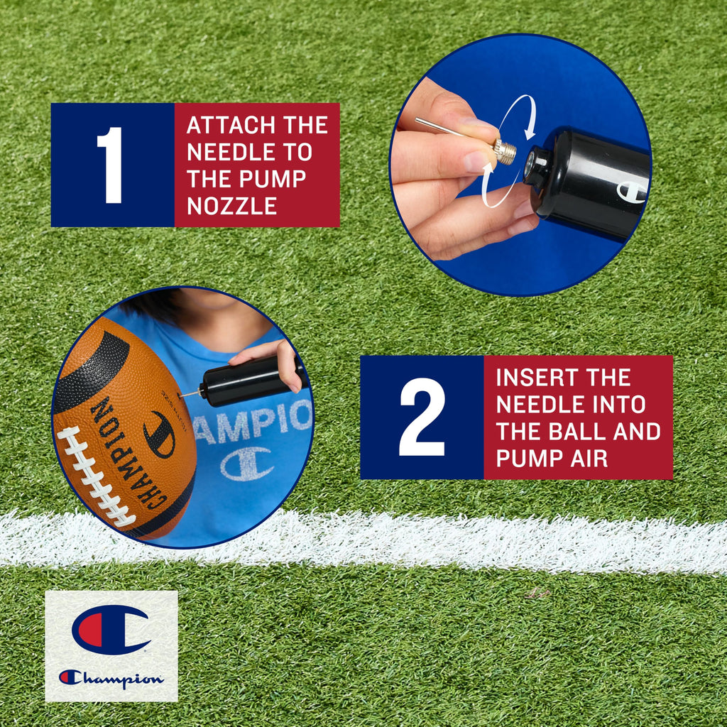 Champion Blitz Football - All-Weather Rubber Football with Pump, Youth Size (Optic Pink/White)