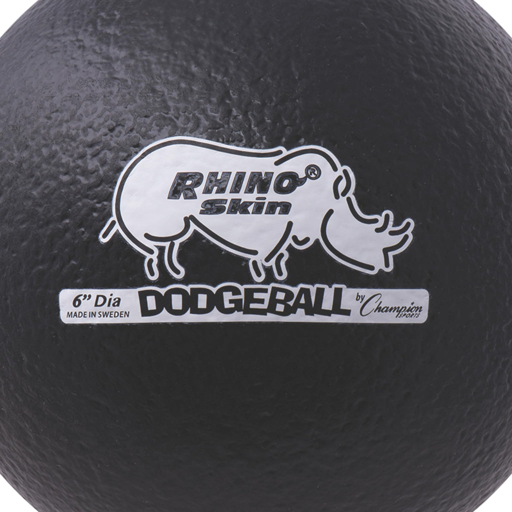 Champion Sports Rhino Skin Low Bounce Dodgeball - Soft Foam, Tear-Resistant, Black - All Ages