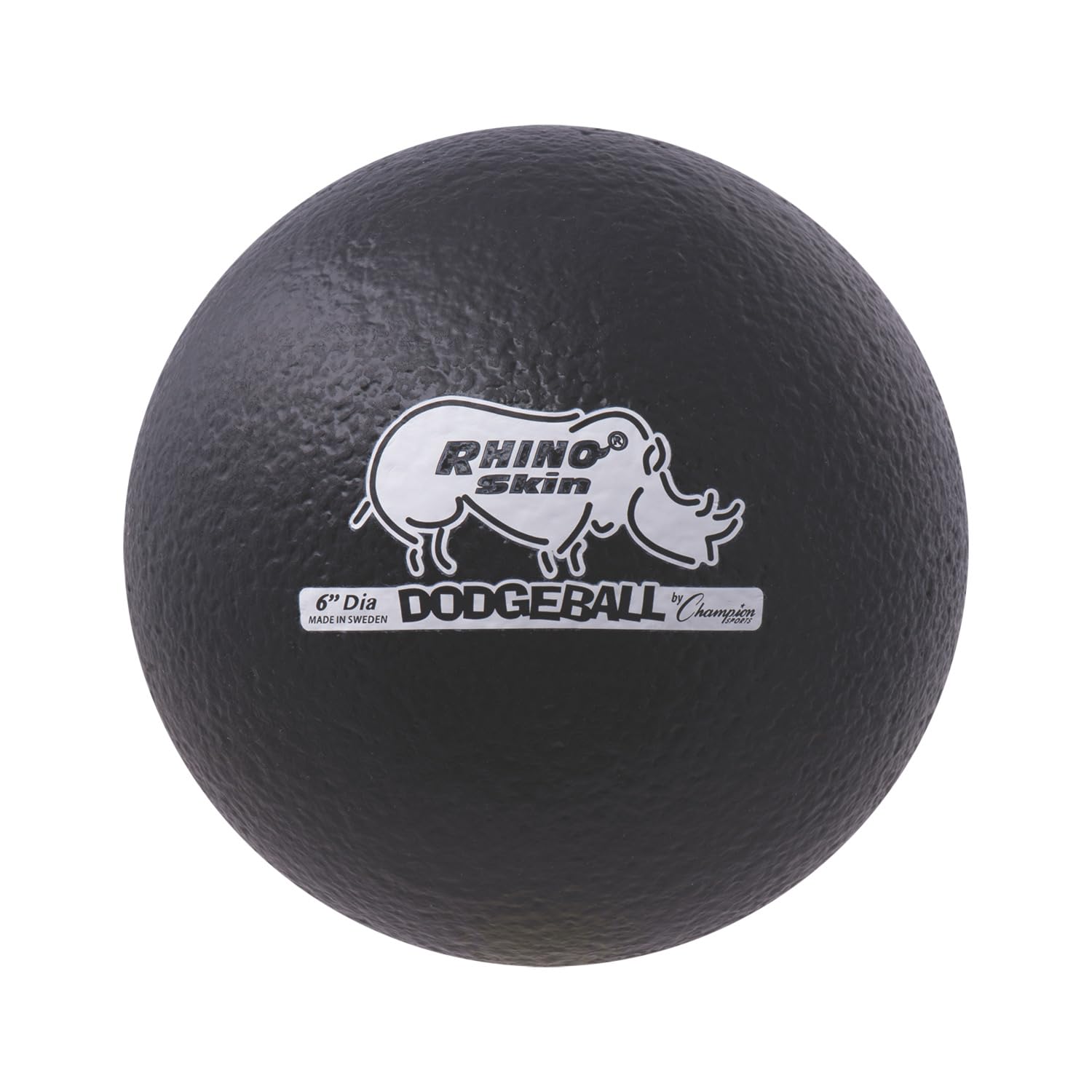 Champion Sports Rhino Skin Low Bounce Dodgeball - Soft Foam, Tear-Resistant, Black - All Ages