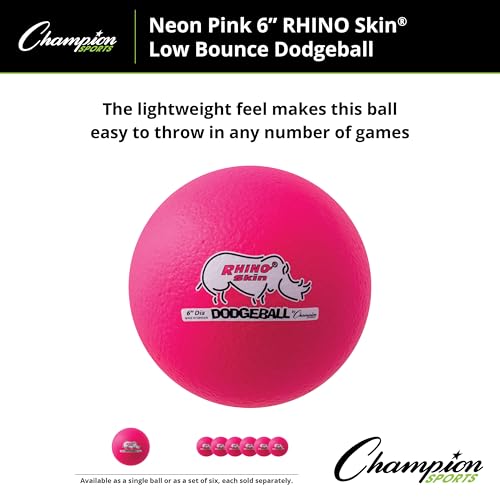 Champion Sports Rhino Skin Low Bounce Dodgeball – Soft Foam, Tear-Resistant, for All Ages