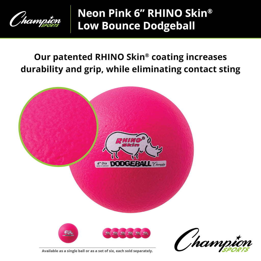 Champion Sports Rhino Skin Low Bounce Dodgeball – Soft Foam, Tear-Resistant, for All Ages