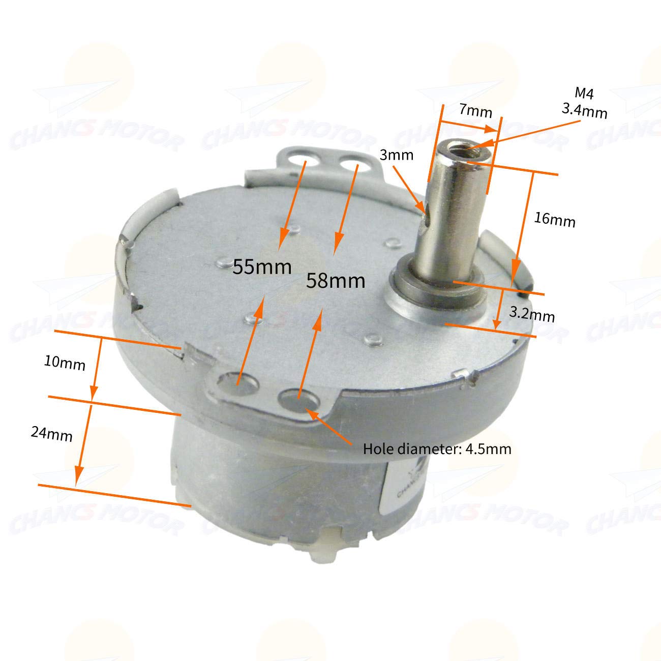 CHANCS JS-50 DC Geared Motor 6V 5RPM with POM Plastic Gears for Fans, Displays, and Vending Machines