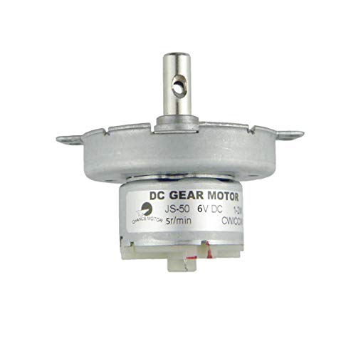 CHANCS JS-50 DC Geared Motor 6V 5RPM with POM Plastic Gears for Fans, Displays, and Vending Machines