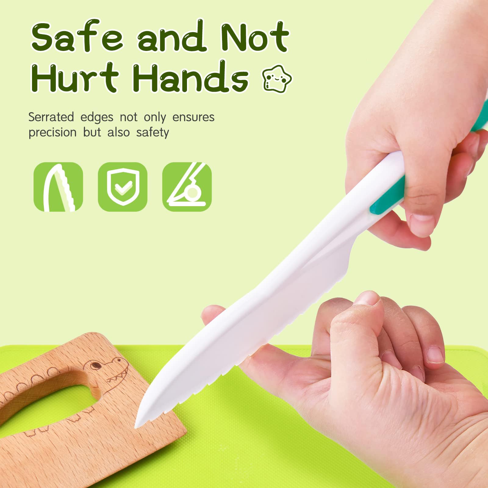 Chanking 13-Piece Kids Safe Knife Set for Real Cooking - Montessori Kitchen Tools for Toddlers Ages 4+