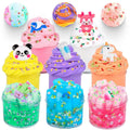 Chaoduodan 8 Pack Slime Set: 3 Butter, 3 Clear, 2 Cloud Slimes for Kids Party Favors and Stress Relief