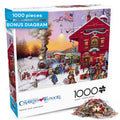 Charles Wysocki Whistle Stop Christmas 1000 Piece Jigsaw Puzzle by Buffalo Games – Winter Holiday Art for Adults