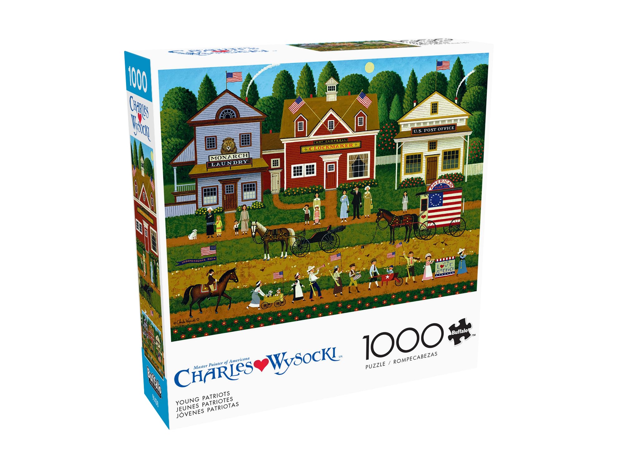 Charles Wysocki Young Patriots 1000-Piece Jigsaw Puzzle - Buffalo Games, 26.75x19.75 in, Poster Included, Recycled Board