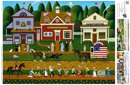 Charles Wysocki Young Patriots 1000-Piece Jigsaw Puzzle - Buffalo Games, 26.75x19.75 in, Poster Included, Recycled Board