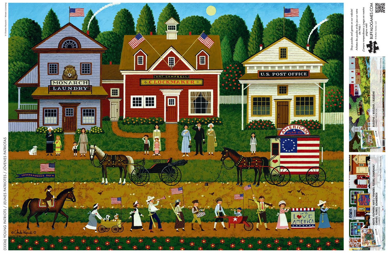 Charles Wysocki Young Patriots 1000-Piece Jigsaw Puzzle - Buffalo Games, 26.75x19.75 in, Poster Included, Recycled Board
