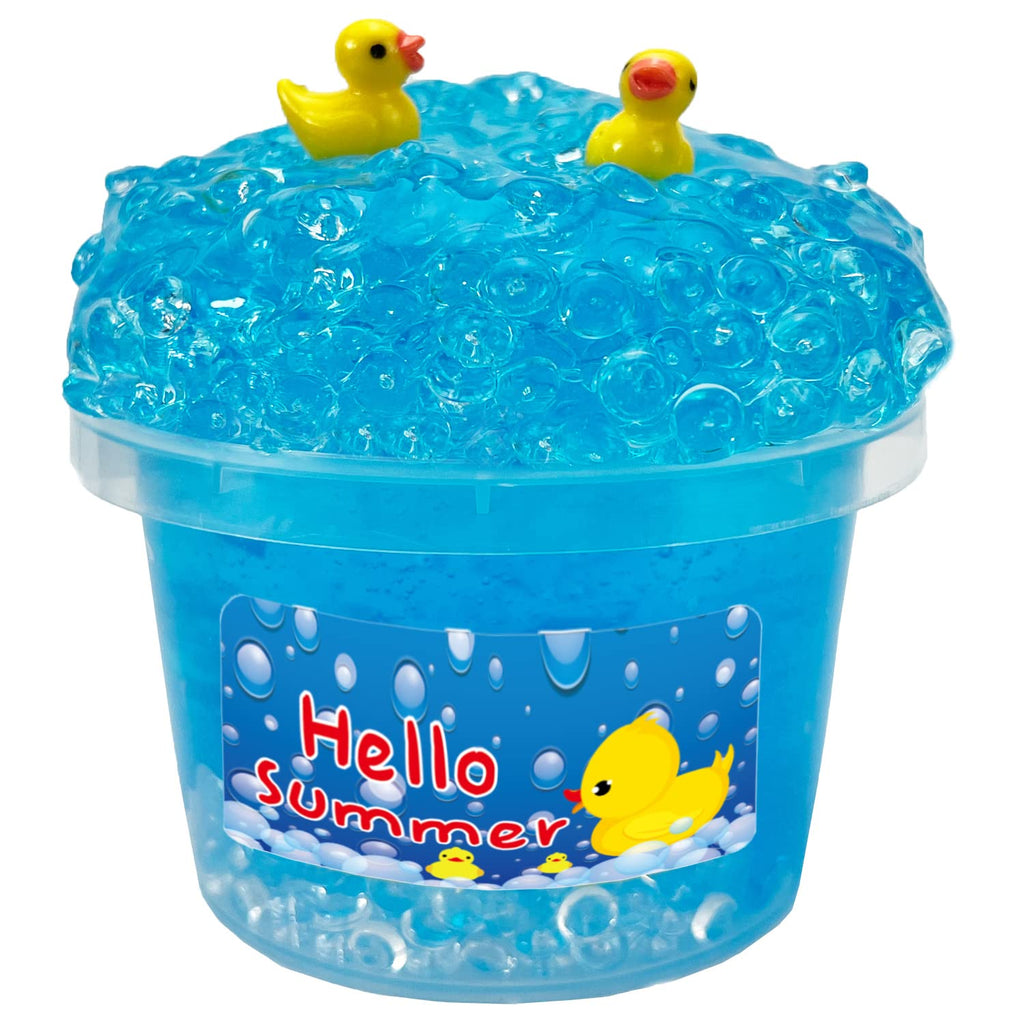 Charming Blue Crunchy Fishbowl Bead Slime - Super Soft Non-Sticky Stress Toy for Kids Ages 6+ Birthday Party Favor Christmas Stocking Stuffer