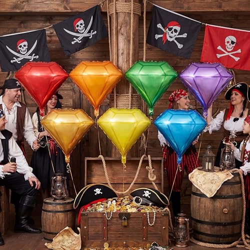Charnoel 7-Pack Chaos Gem Balloons – 23-Inch Foil Party Decorations in 7 Colors