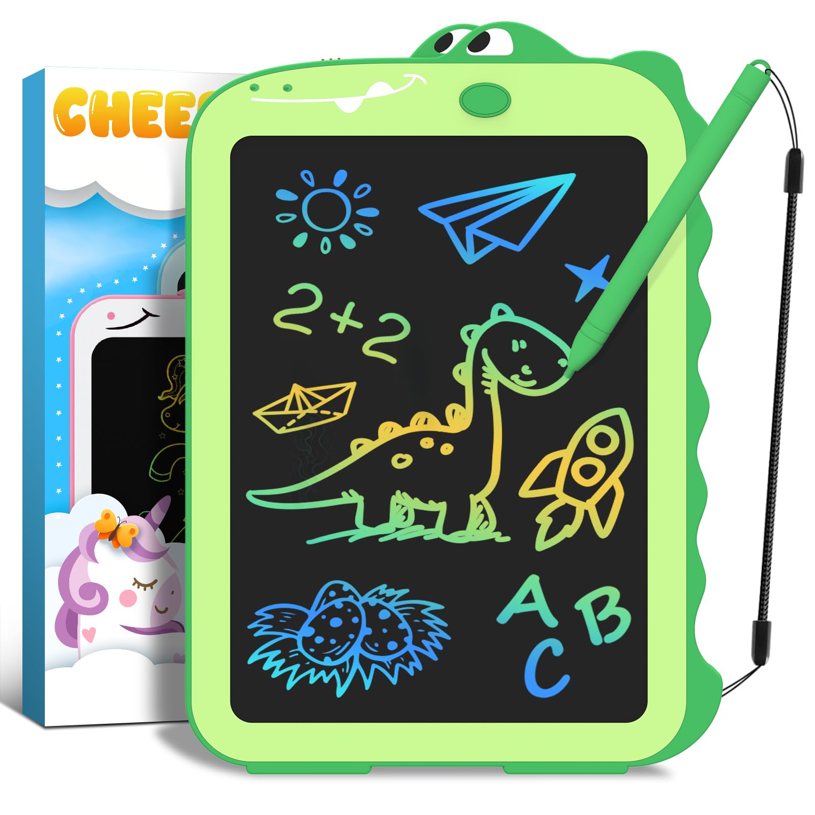 CHEERFUN 8.5" LCD Writing Tablet for Kids - Dinosaur Toddler Drawing Board, Educational Toys for Boys Girls Ages 3-8