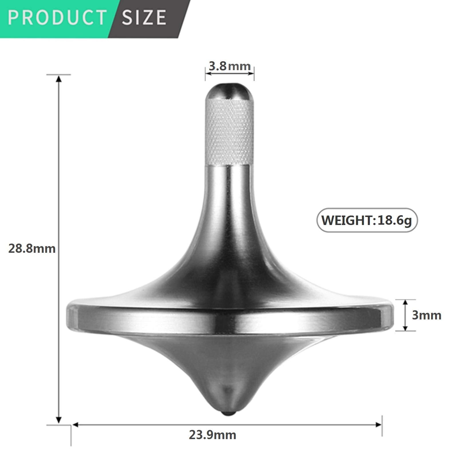 CHEETOP Stainless Steel Spinning Top – 24mm Small, Spins Over 6 Minutes, Precision CNC Crafted