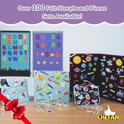 CHEFAN 104-Piece Felt Letters Alphabet Set for Kids – Uppercase & Lowercase for Preschool & Homeschool Learning