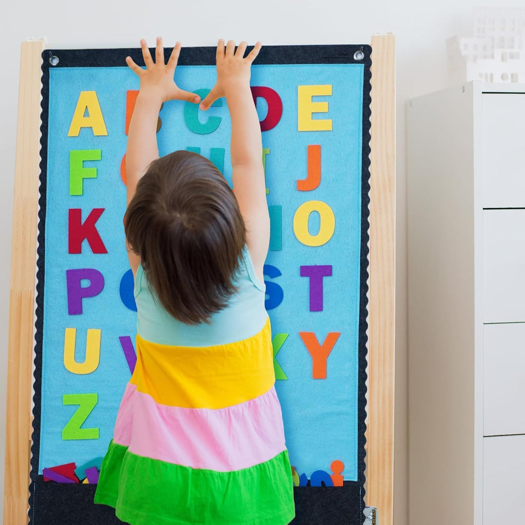 CHEFAN 104-Piece Felt Letters Alphabet Set for Kids – Uppercase & Lowercase for Preschool & Homeschool Learning
