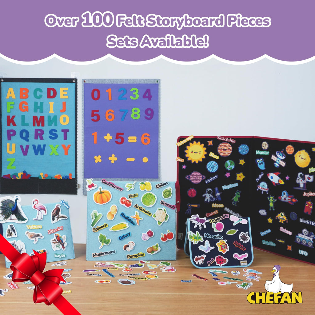 CHEFAN 104-Piece Felt Letters Alphabet Set for Kids – Uppercase & Lowercase for Preschool & Homeschool Learning