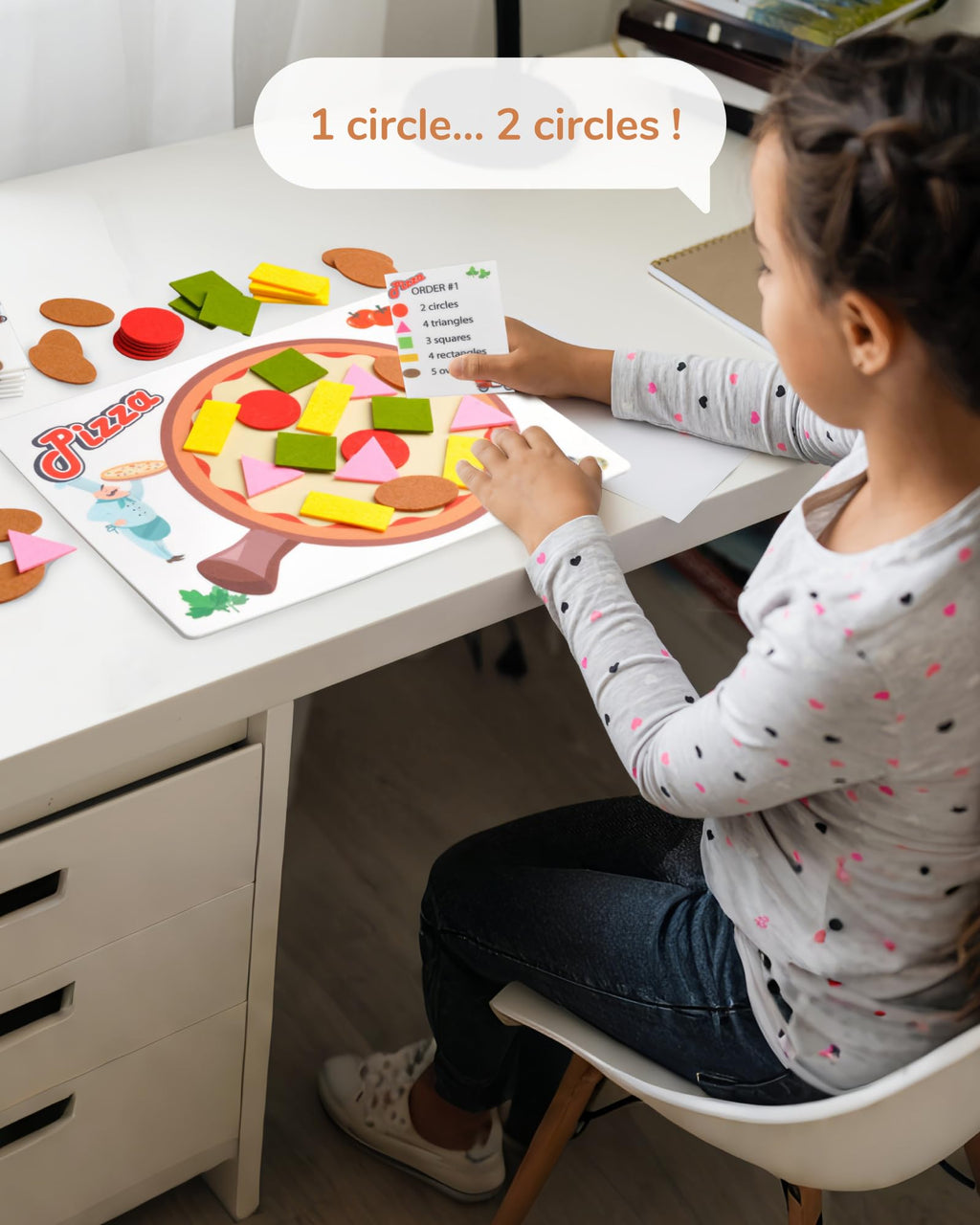 CHEFAN Pizza Counting Toddler Toys – Felt Number Learning Game for Preschool Math