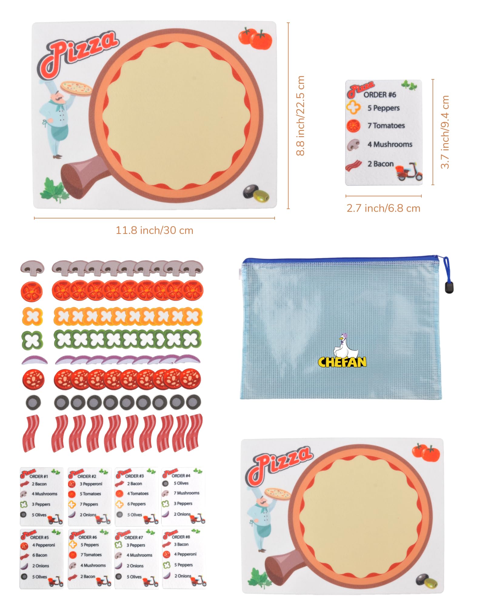 CHEFAN Pizza Counting Toy – Felt Number Learning Game for Toddlers