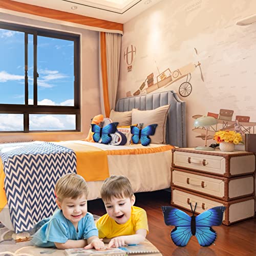 CHELEI2019 Blue Butterfly Plush Pillow – 15.7 Inch Soft Stuffed Animal Toy for Kids and Decoration