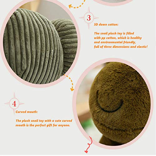 CHELEI2019 Stuffed Animal Snail Plush Toy, 11 Inches, Soft Coral Velvet, Gift for Kids and Adults
