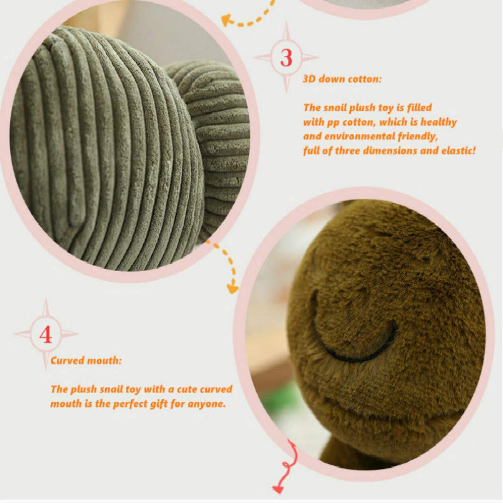 CHELEI2019 Stuffed Animal Snail Plush Toy, 11 Inches, Soft Coral Velvet, Gift for Kids and Adults