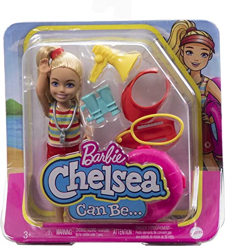 Chelsea Lifeguard Playset: Blonde Doll with 6 Rescue Accessories