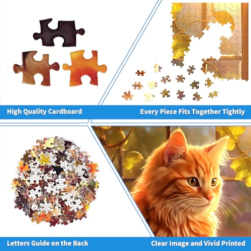CHengQiSM 1000 Piece Cat Puzzle for Adults – Reading Cat Jigsaw, Cozy Retreat, 27.5x19.7 Inches