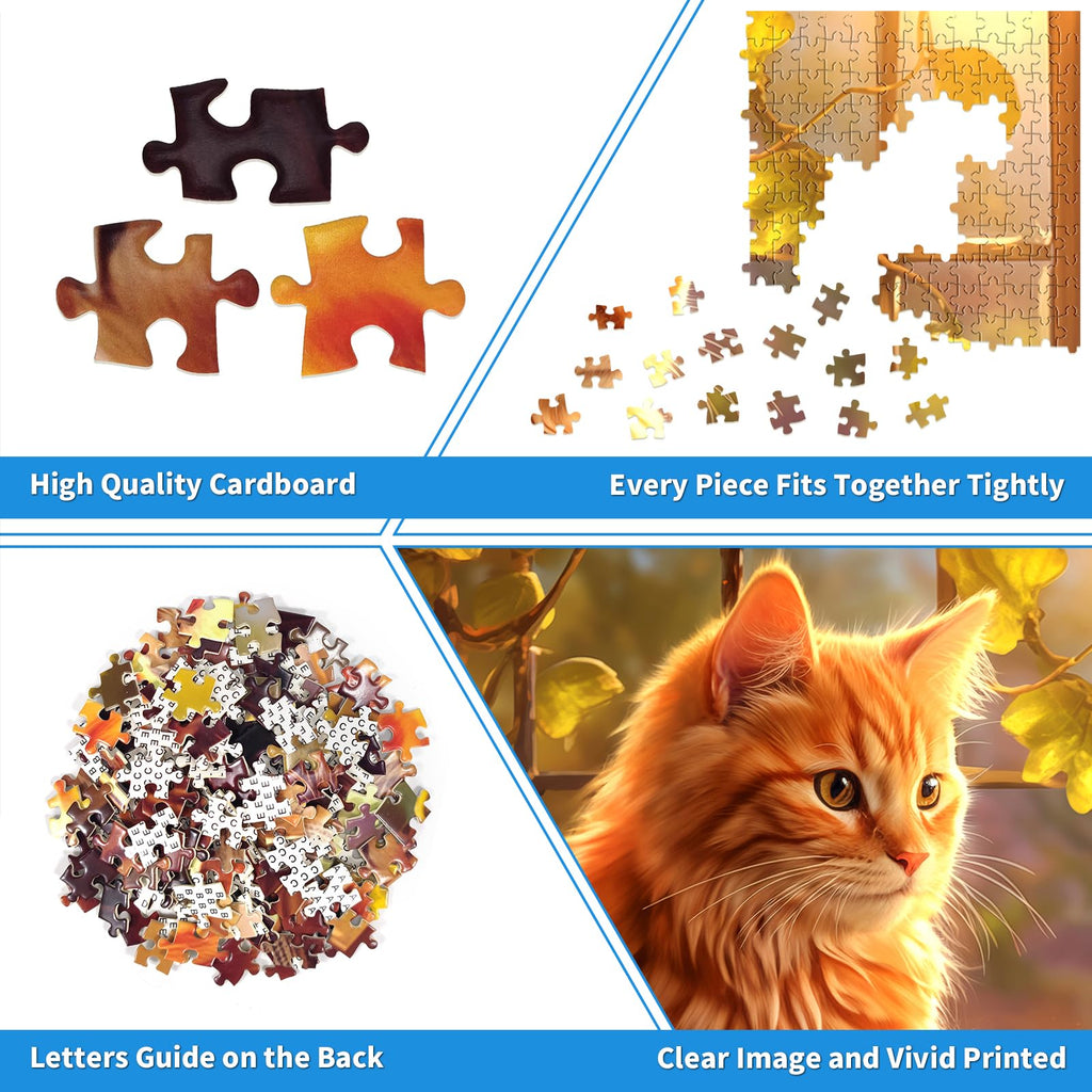 CHengQiSM 1000 Piece Cat Puzzle for Adults – Reading Cat Jigsaw, Cozy Retreat, 27.5x19.7 Inches