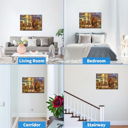 CHengQiSM 1000 Piece Venice Street Puzzle – Blooming Streets Jigsaw with Poster