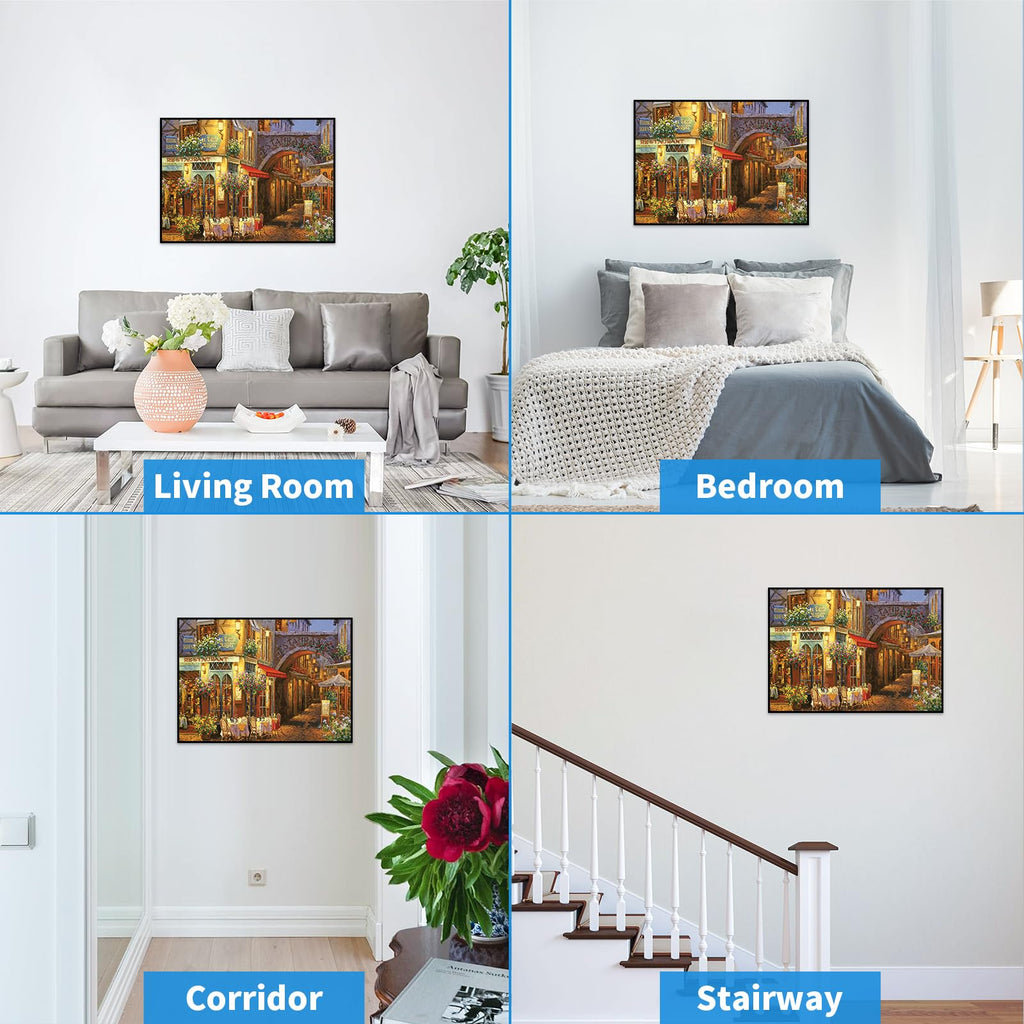 CHengQiSM 1000 Piece Venice Street Puzzle – Blooming Streets Jigsaw with Poster