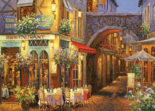 CHengQiSM 1000 Piece Venice Street Puzzle – Blooming Streets Jigsaw with Poster