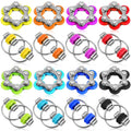 CHENGU 16-Piece Fidget Toy Set: 6-Roller Chain & Key Flippy Chains for Stress Relief, ADHD, Autism (Bright Colors)