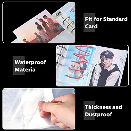 CHENGU 60 Pack Clear Binder Pockets for A5 6-Ring – 1, 2 & 4 Pocket Options for Photos and Cards