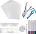 chfine 175-Piece Shrink Plastic Sheets Kit – DIY Keychain Craft Set with 20 Shrink Paper Sheets, Color Pencils, and Jewelry Findings
