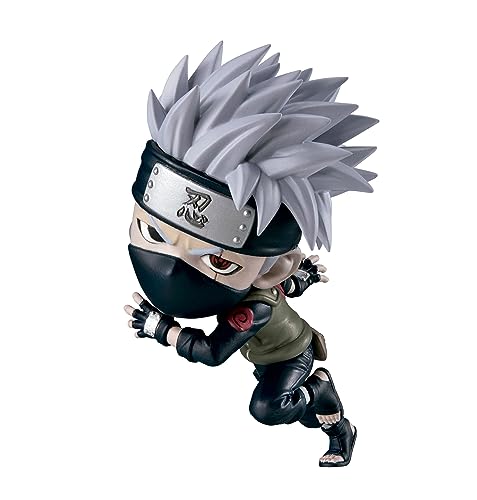 Chibi Masters Kakashi Hatake - Official Bandai Naruto Shippuden Action Figure with Stand