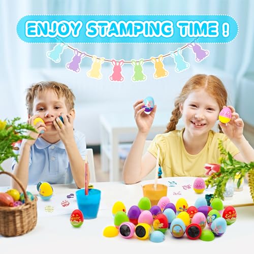 Childom 24-Pack Easter Stamps for Kids - Pre-Inked Mini Stampers for Egg Hunt, Party Favors, and Classroom Prizes