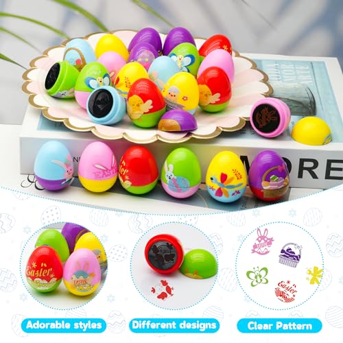 Childom 24-Pack Easter Stamps for Kids - Pre-Inked Mini Stampers for Egg Hunt, Party Favors, and Classroom Prizes