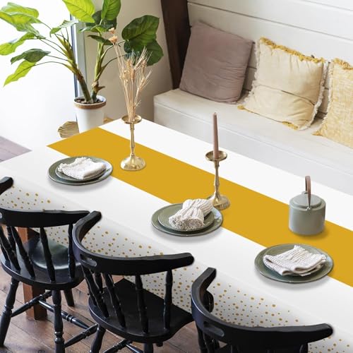 Childom 3 Pack White & Gold Plastic Tablecloth 54x108 for Class of 2026 Graduation Party Decorations
