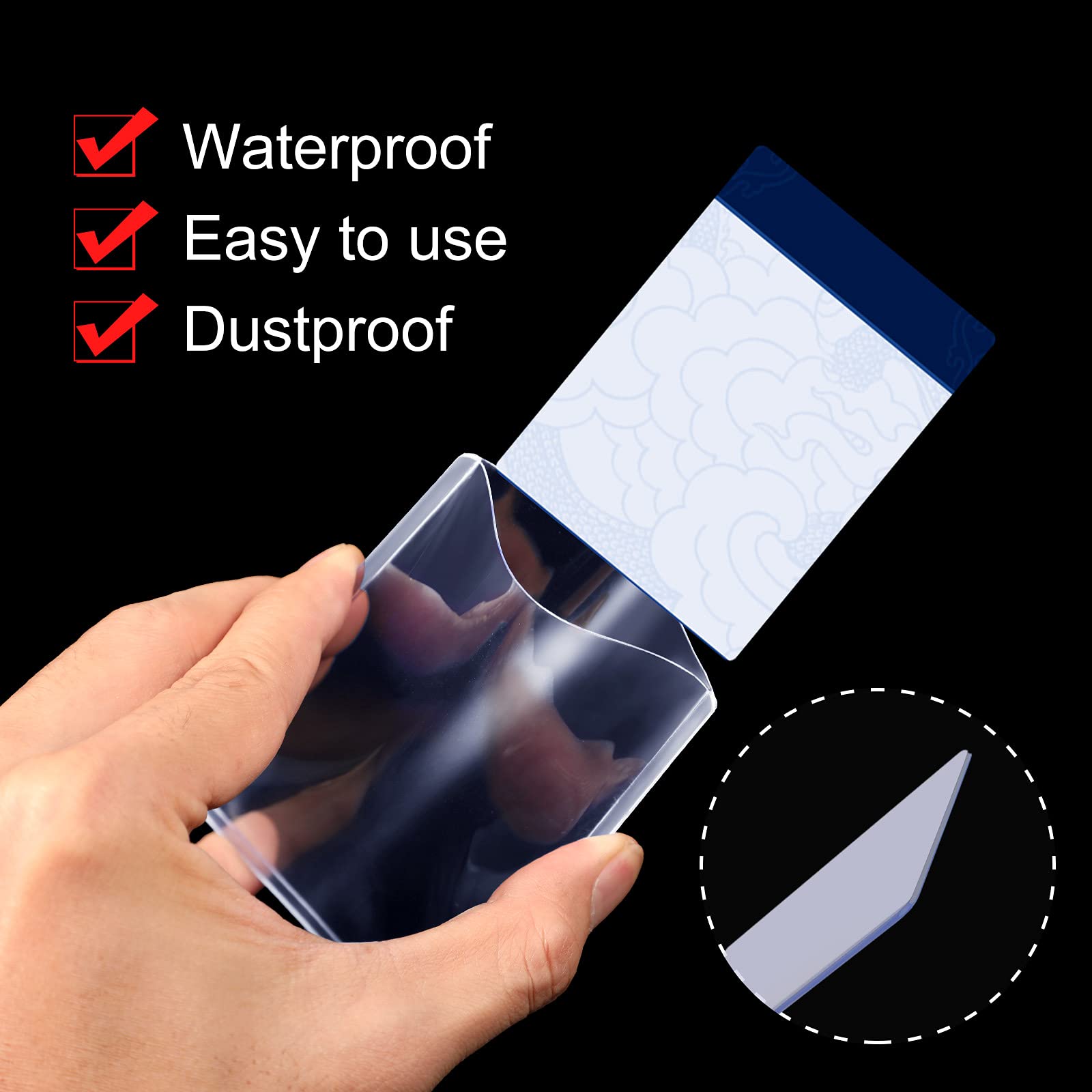 Chinco 100-Pack Clear Hard Plastic Card Sleeves – 3x4 inch Trading Card Protectors
