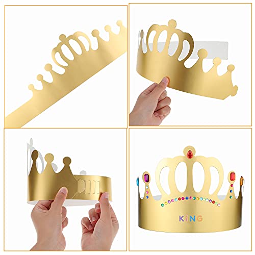 Chinco 38-Piece Paper Crown Hats with Stickers – DIY Birthday Party Crowns for Kids