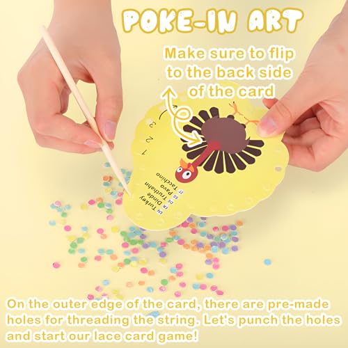 Chivao 12-Piece Lacing Cards for Toddlers: Needle-Free Sewing Kit for Ages 3-5, Travel-Friendly Craft Set