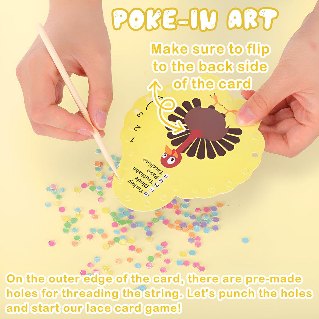 Chivao 12-Piece Lacing Cards for Toddlers: Needle-Free Sewing Kit for Ages 3-5, Travel-Friendly Craft Set