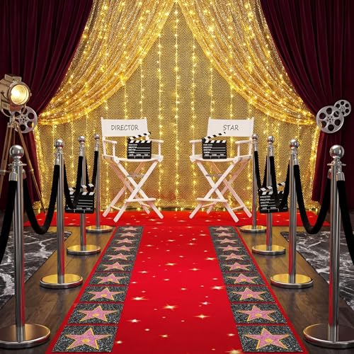 Chivao 26-Sheet Movie Star Stickers for Red Carpet Party Decor with 4 Markers