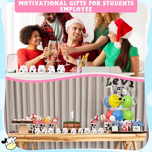Cholemy 25 Mini Rubber Cow Figurines – Funny Puns, Squeeze Sound, Bulk Cute Gifts