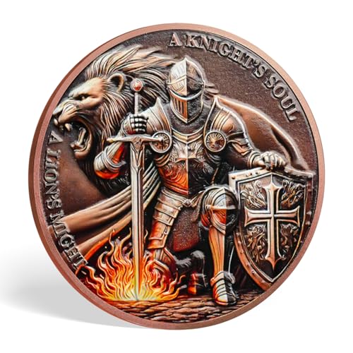 Christian Challenge Coin – Knight & Lion of Judah Design – Tokenara Faith Token