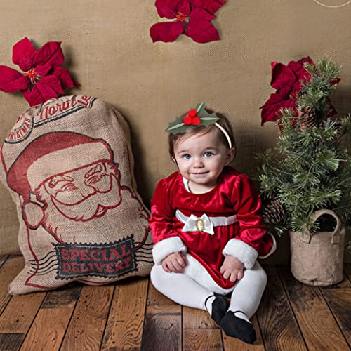 Christmas Holly Headband with Felt Red Berries – LINLULU Handmade Hair Accessory for Girls