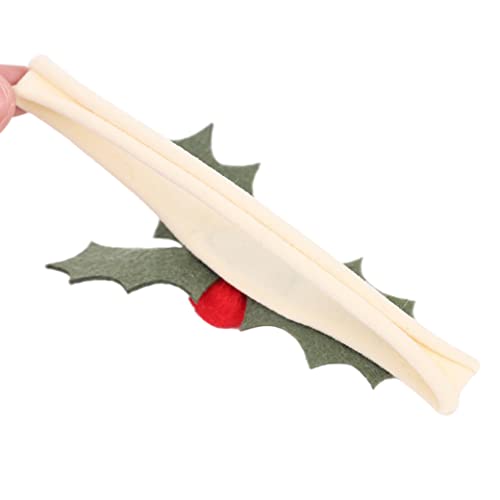 Christmas Holly Headband with Felt Red Berries – LINLULU Handmade Hair Accessory for Girls